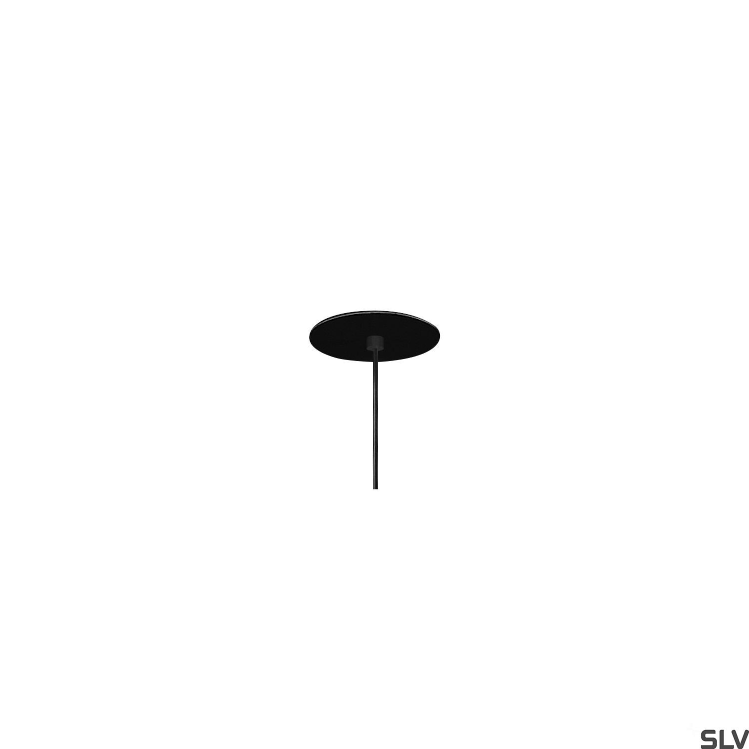 SLV HELIA 60, pendant, LED, 3000K, round, black, flat canopy for recessed installation, 7.5W 158400