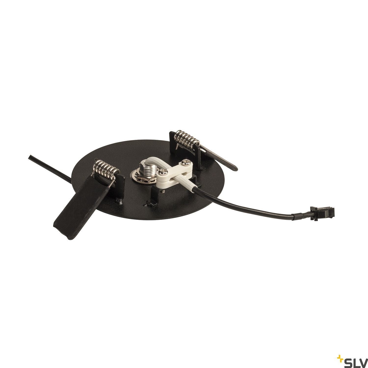 SLV HELIA 60, pendant, LED, 3000K, round, black, flat canopy for recessed installation, 7.5W 158400