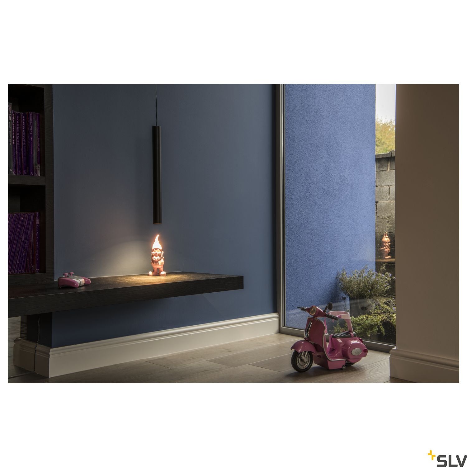 SLV HELIA 40, pendant, LED, 3000K, round, black, flat canopy, 9W 158410