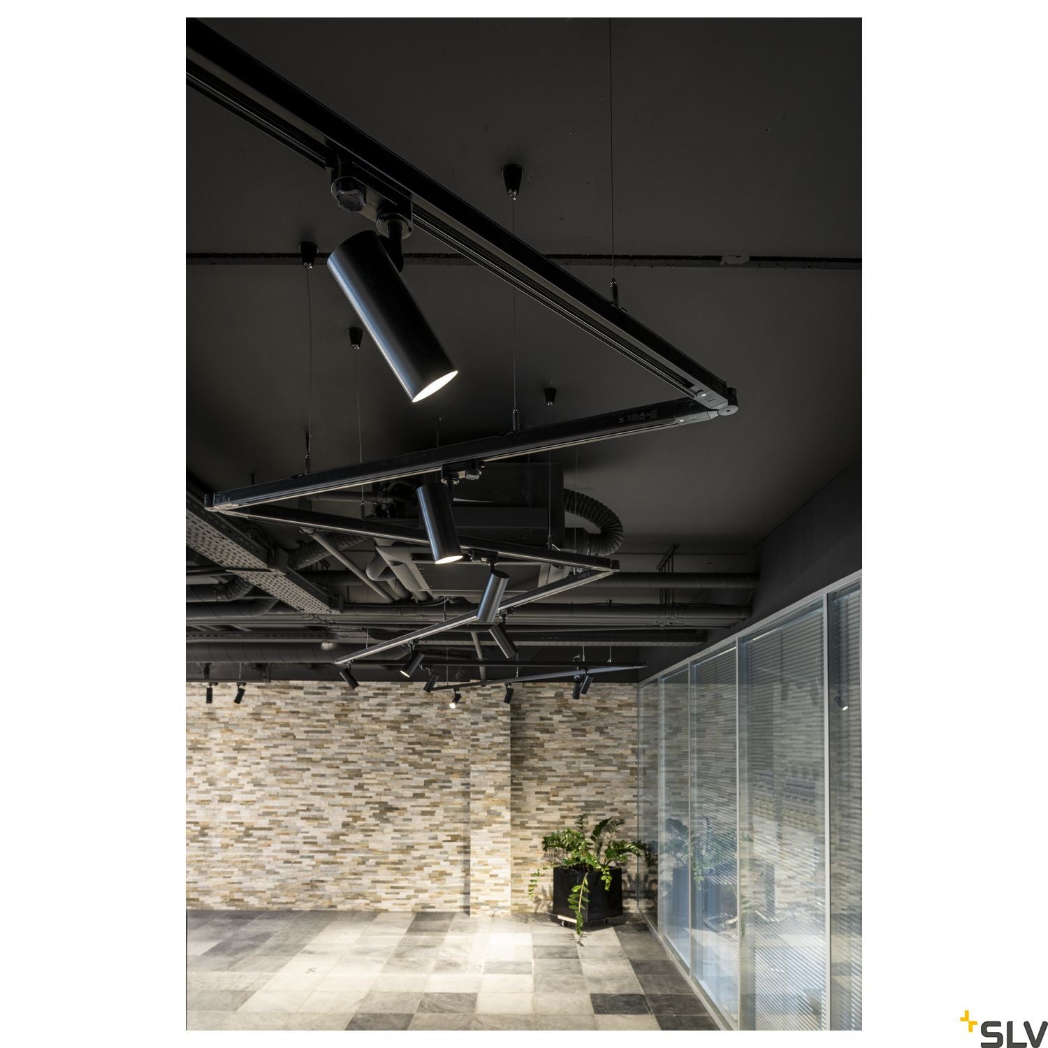 SLV HELIA 50 LED Spot for 3 circuit High-voltage Track System, 3000K, black, 35°, incl. 3 circuit adapter 152960