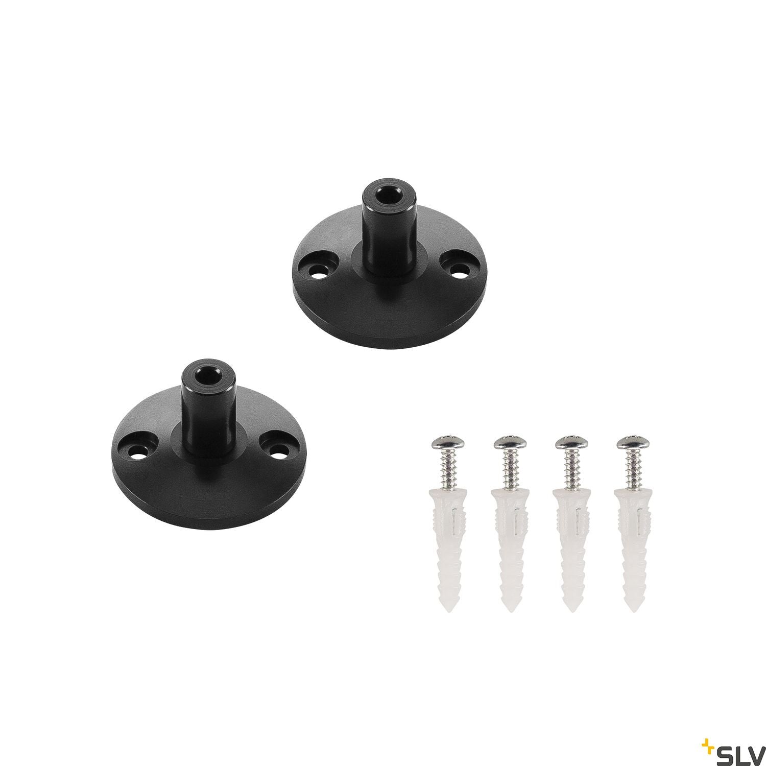 SLV WALL BRACKET, for TENSEO low-voltage cable system, short, black, 2 pieces 186300