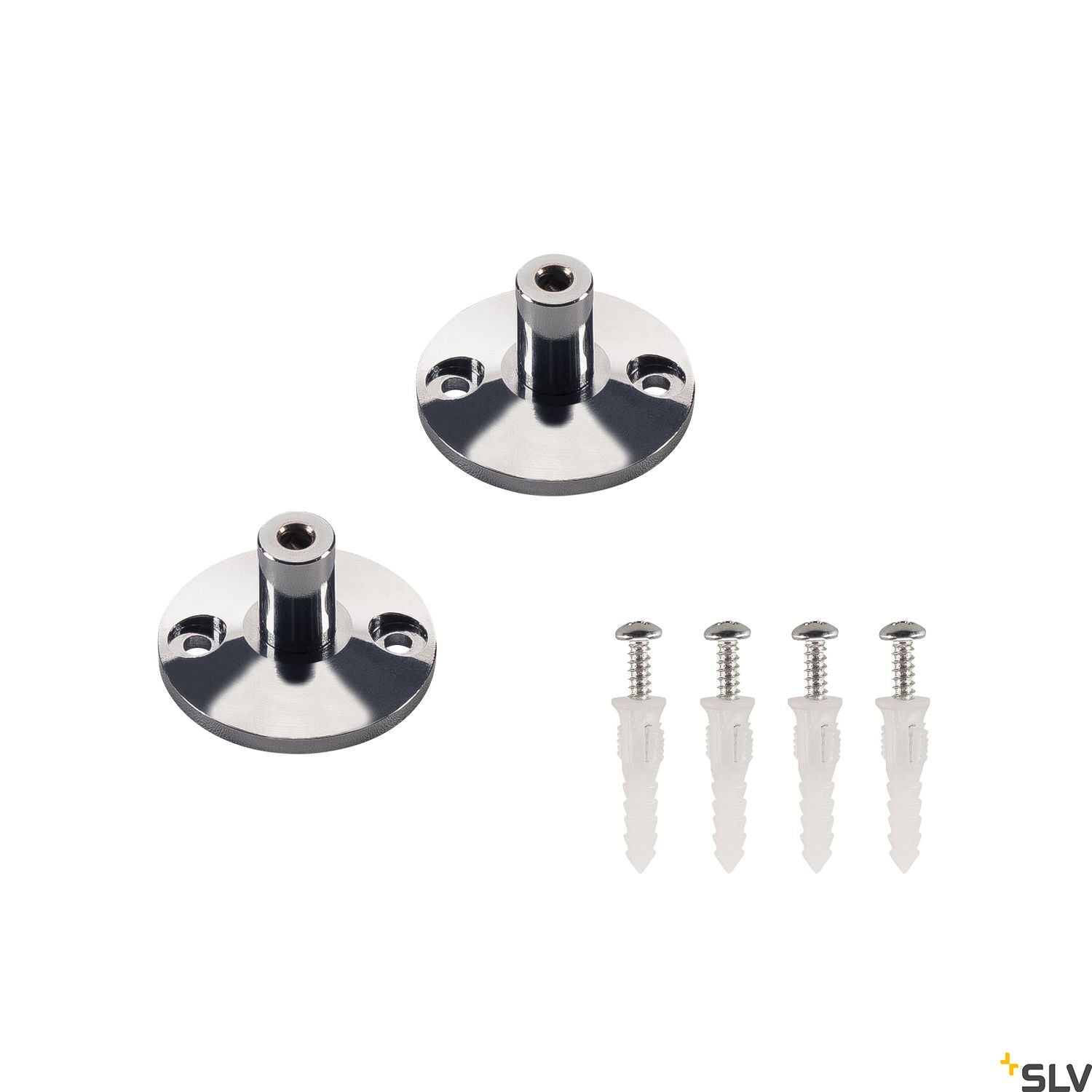 SLV Wall bracket for low-voltage wire system, chrome, 2 pieces, 3cm 186302