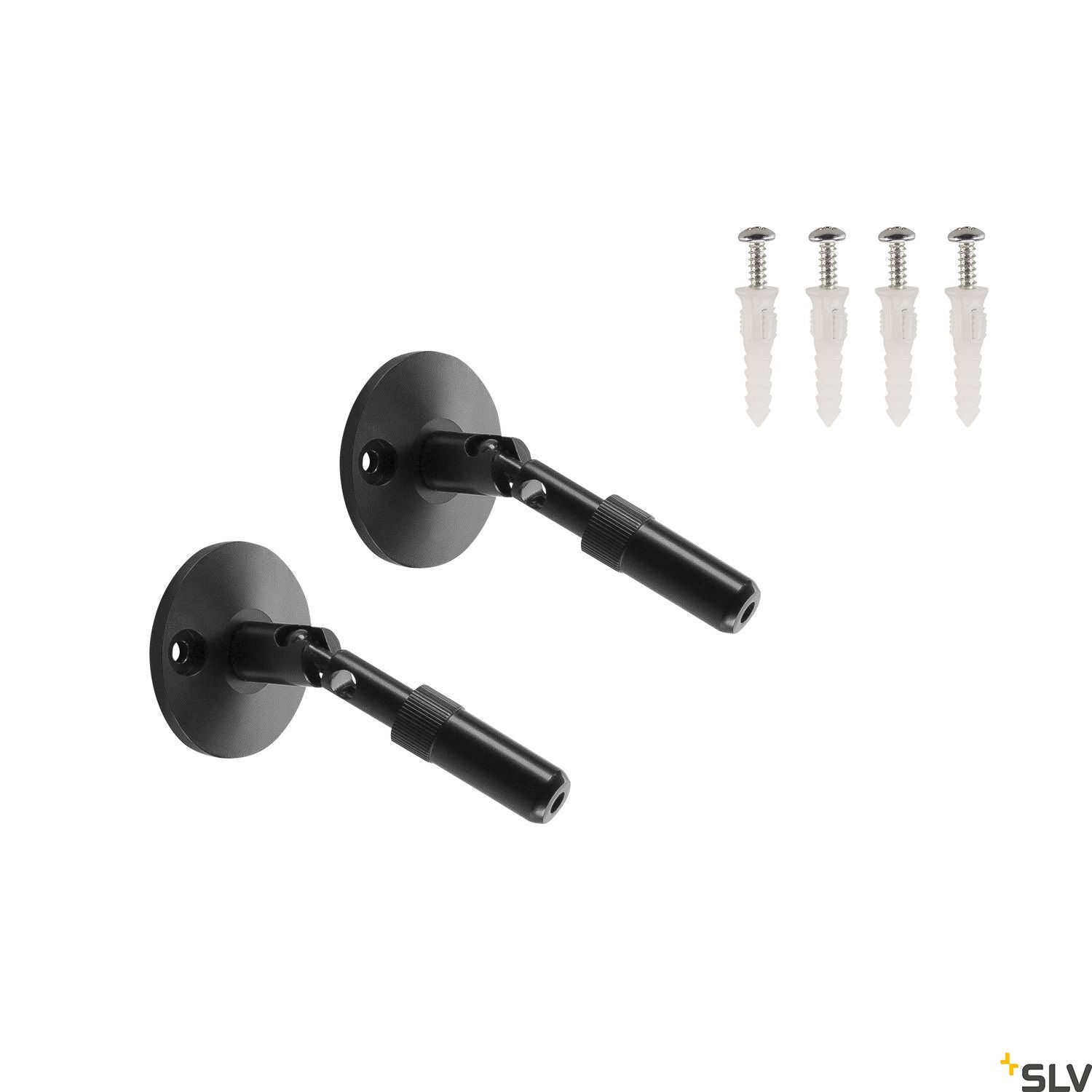 SLV WALL BRACKET, for TENSEO low-voltage cable system, long, black, 2 pieces 186310