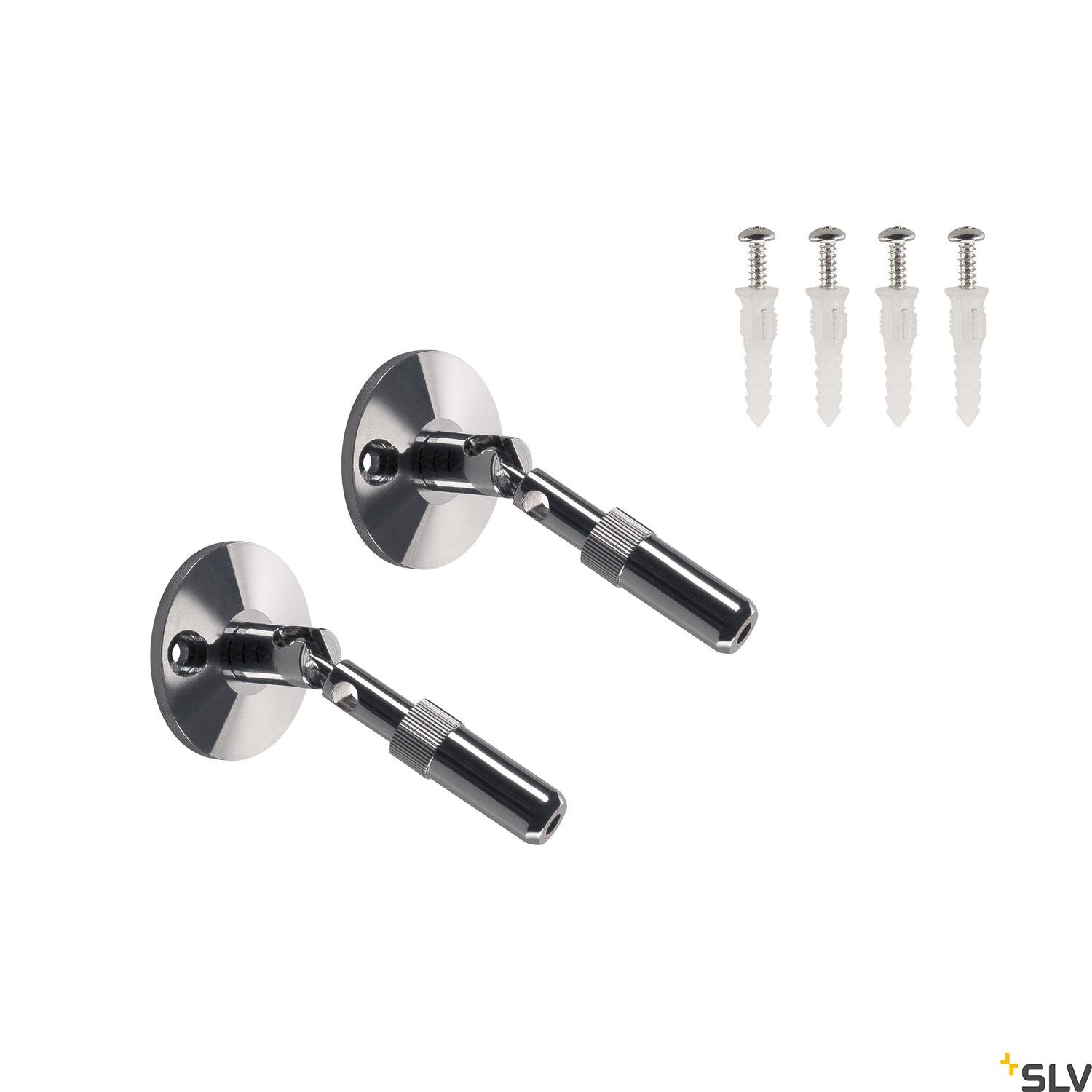 SLV Wall bracket for low-voltage wire system, chrome, 2 pieces, 10cm 186312