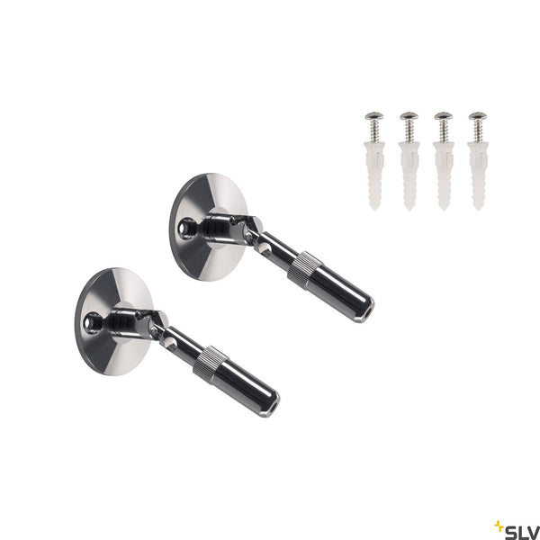 SLV Wall bracket for low-voltage wire system, chrome, 2 pieces, 10cm 186312