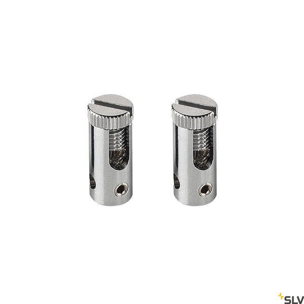 SLV Feed-in for low-voltage wire system, chrome, 2 pieces, max. 25A 186352