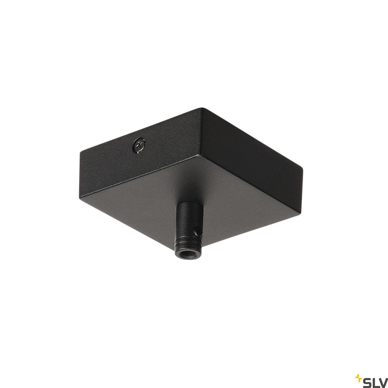 SLV Ceiling plate GLENOS, matt black, 8.5x8.5x2.7cm, with strain relief 210060