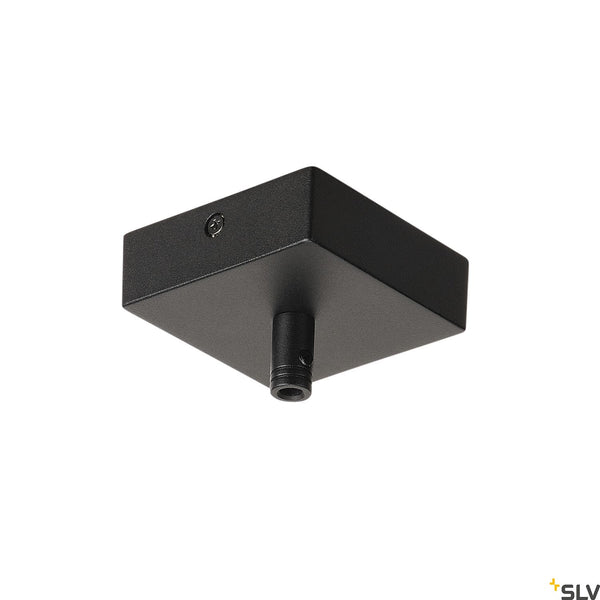 SLV Ceiling plate GLENOS, matt black, 8.5x8.5x2.7cm, with strain relief 210060