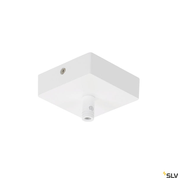 SLV Ceiling plate GLENOS, matt white, 8.5x8.5x2.7cm, with strain relief 210061