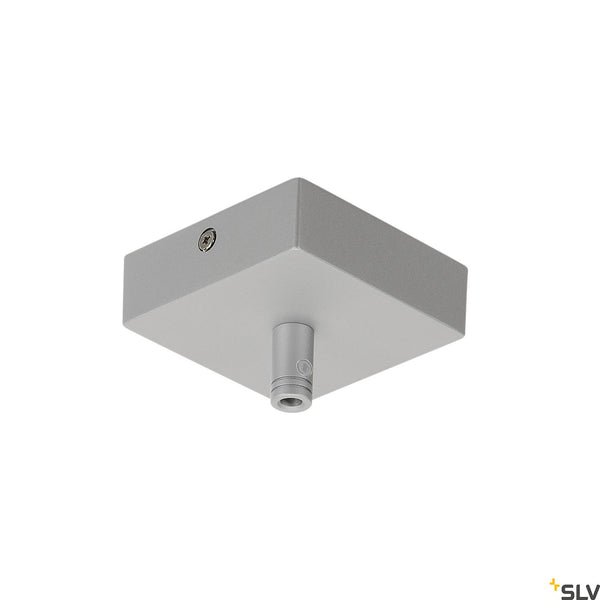 SLV Ceiling plate GLENOS, silver, 8.5x8.5x2.7cm, with strain relief 210064
