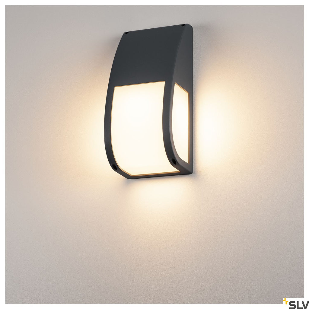 SLV KERAS ELT wall light, anthracite, E27 Energy Saver, max. 25W, IP54 227176
