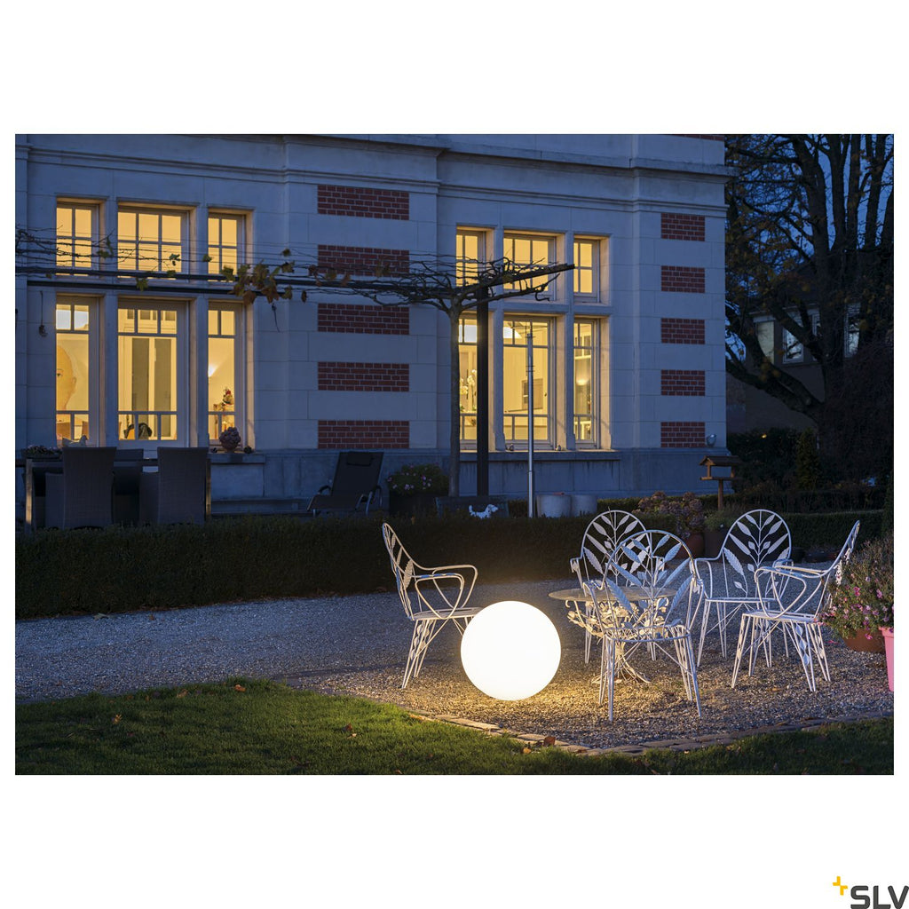 SLV ROTOBALL FLOOR 50 outdoor fitting, portable, white, E27, max. 24W, IP44 227221