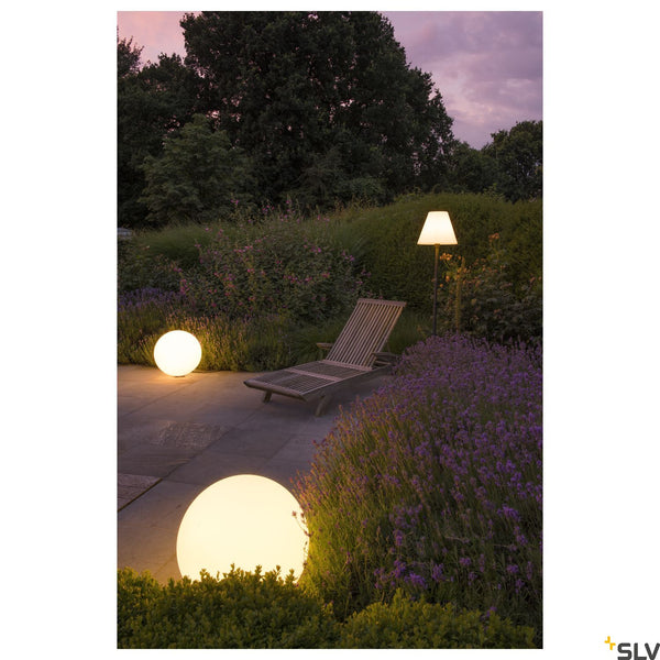SLV ROTOBALL FLOOR 50 outdoor fitting, portable, white, E27, max. 24W, IP44 227221