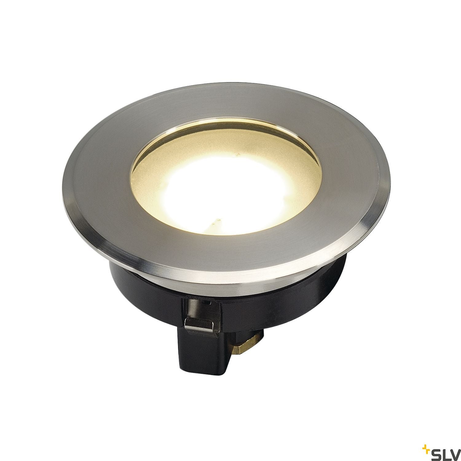 SLV DASAR FLAT 240V LED inground Driveway Light, round, 4.3W LED, 3000K, stainless steel bezel 228412