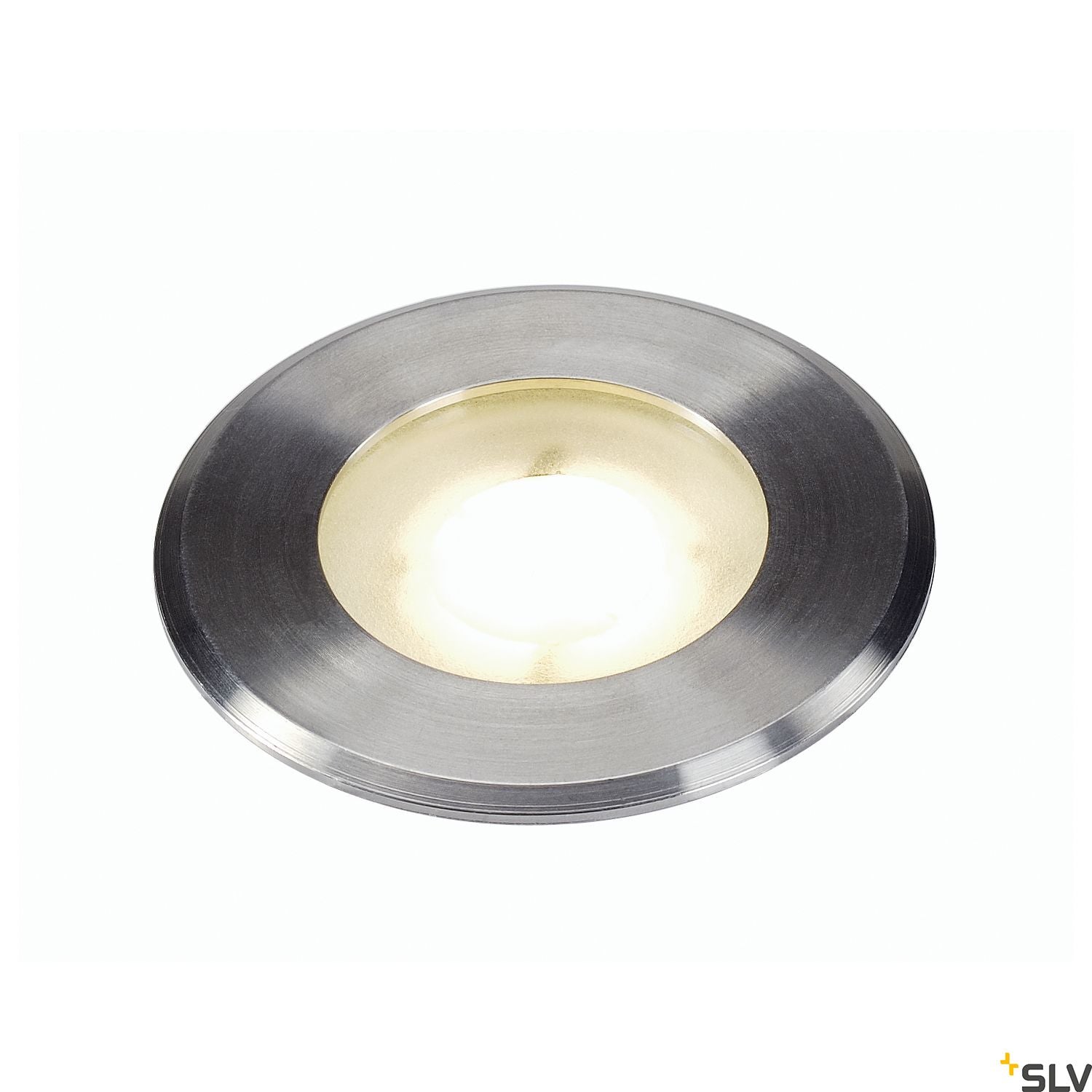 SLV DASAR FLAT 240V LED inground Driveway Light, round, 4.3W LED, 3000K, stainless steel bezel 228412