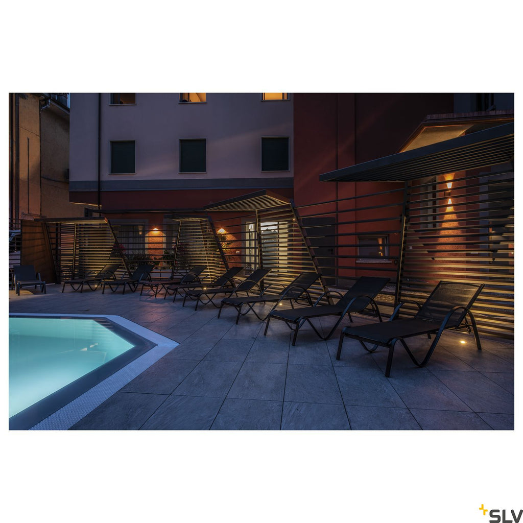 SLV DASAR FLAT 240V LED inground Driveway Light, round, 4.3W LED, 3000K, stainless steel bezel 228412