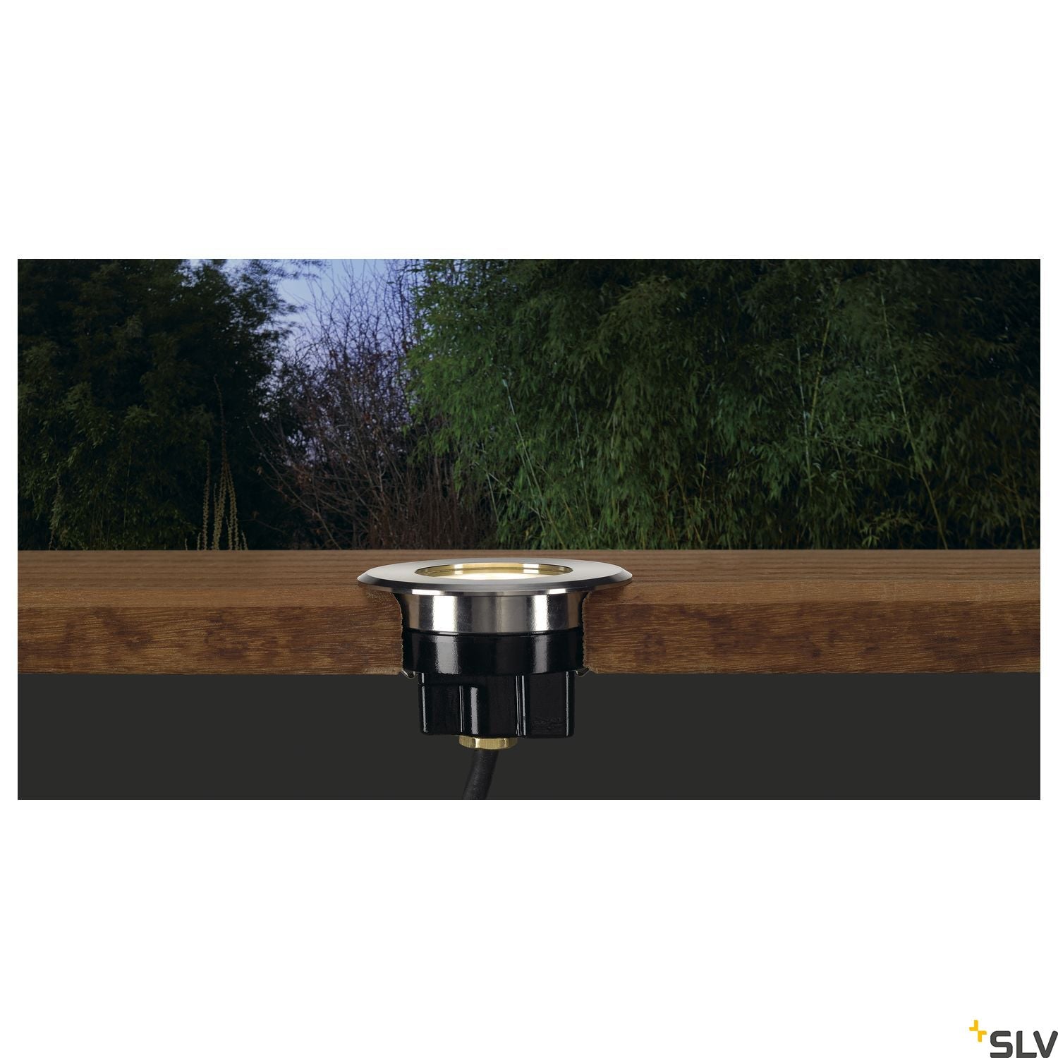 SLV DASAR FLAT 240V LED inground Driveway Light, round, 4.3W LED, 3000K, stainless steel bezel 228412