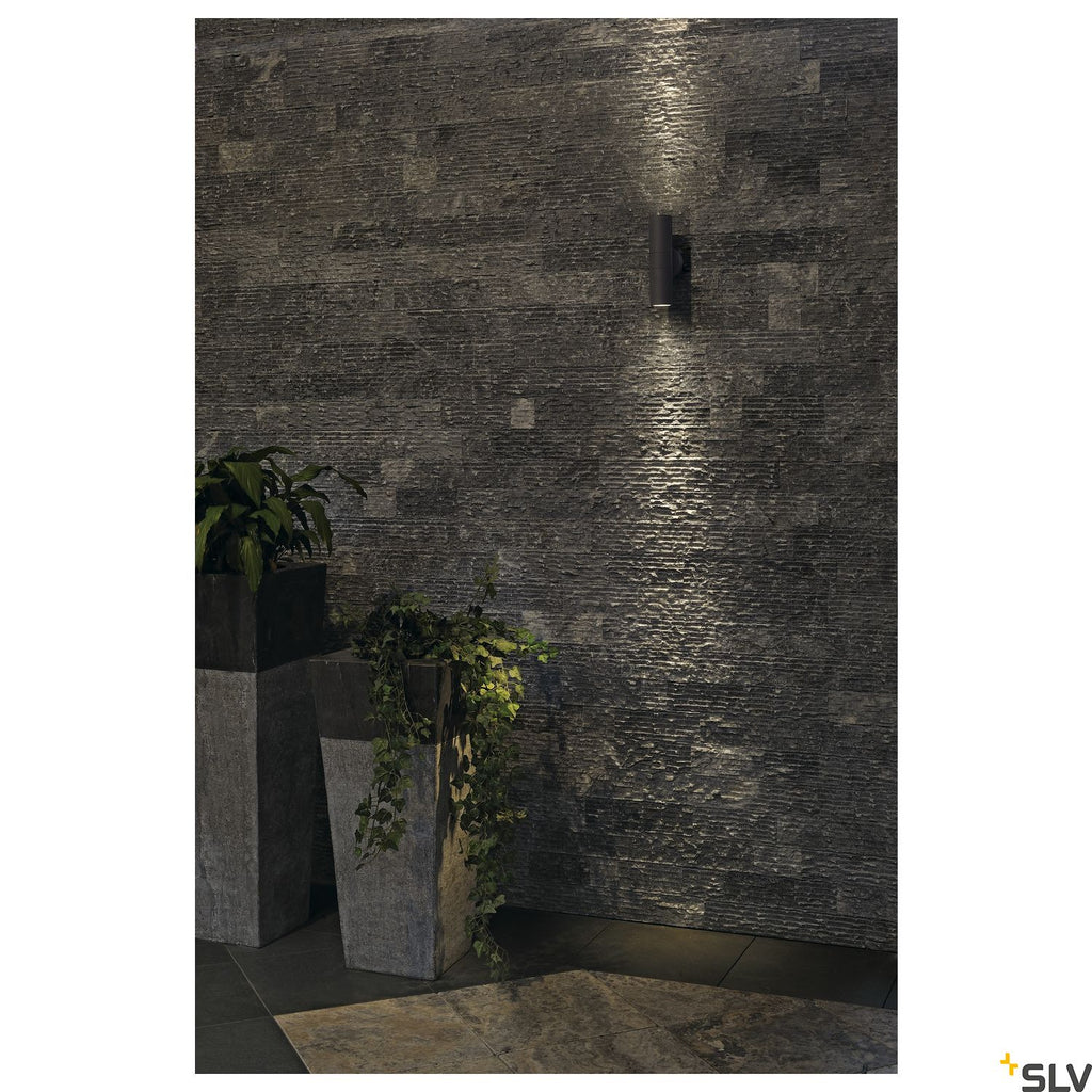 SLV ASTINA OUT ESL, anthracite, 2x GU10, max. 2x 11W, IP44 228775