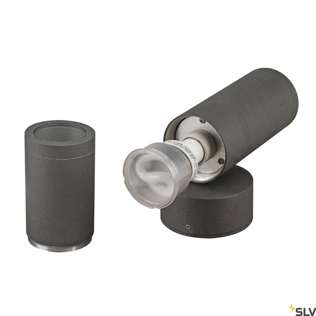 SLV ASTINA OUT ESL, anthracite, 2x GU10, max. 2x 11W, IP44 228775