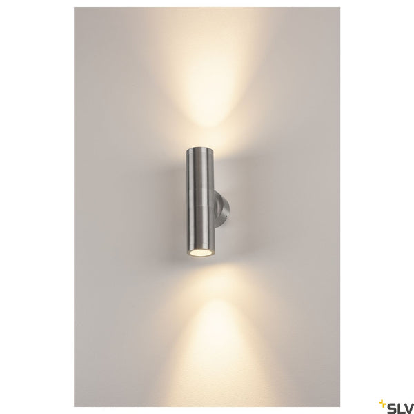 SLV ASTINA OUT ESL, alu brushed, 2x GU10, max. 2x 11W, IP44 228776