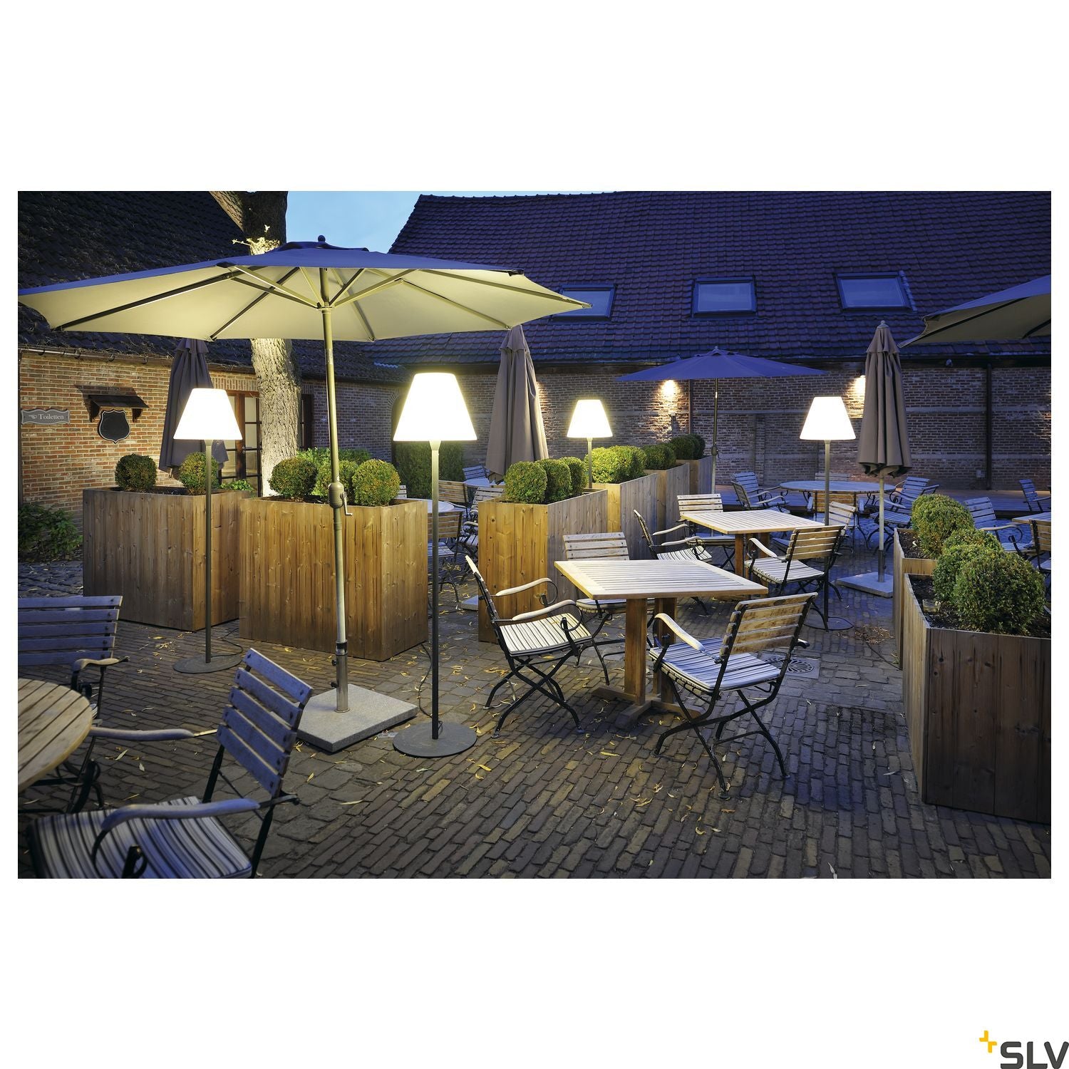 SLV ADEGAN outdoor floor stand, anthracite/white, E27 Energy Saver, max. 24W, IP54 228965