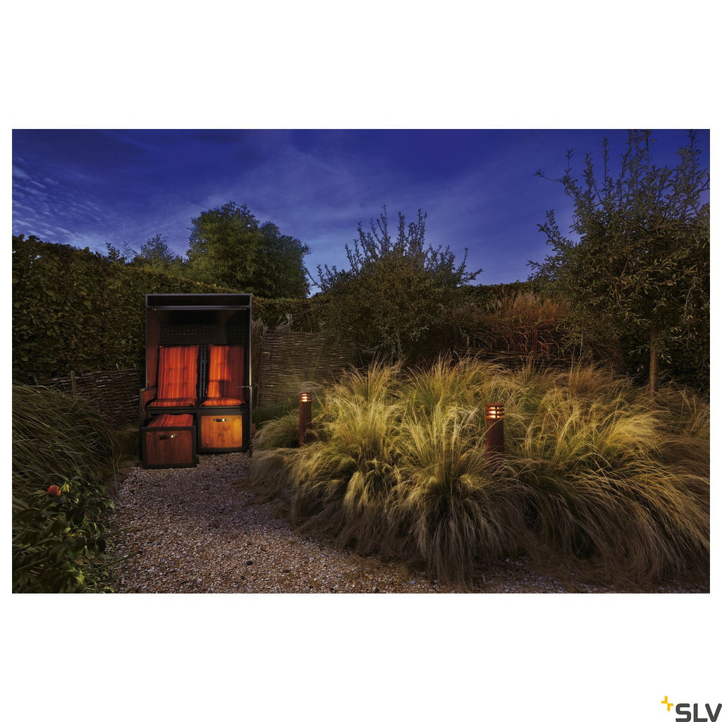 SLV RUSTY 70 bollard light, rusted iron, E27 Energy Saver, max. 11W, IP55 229021