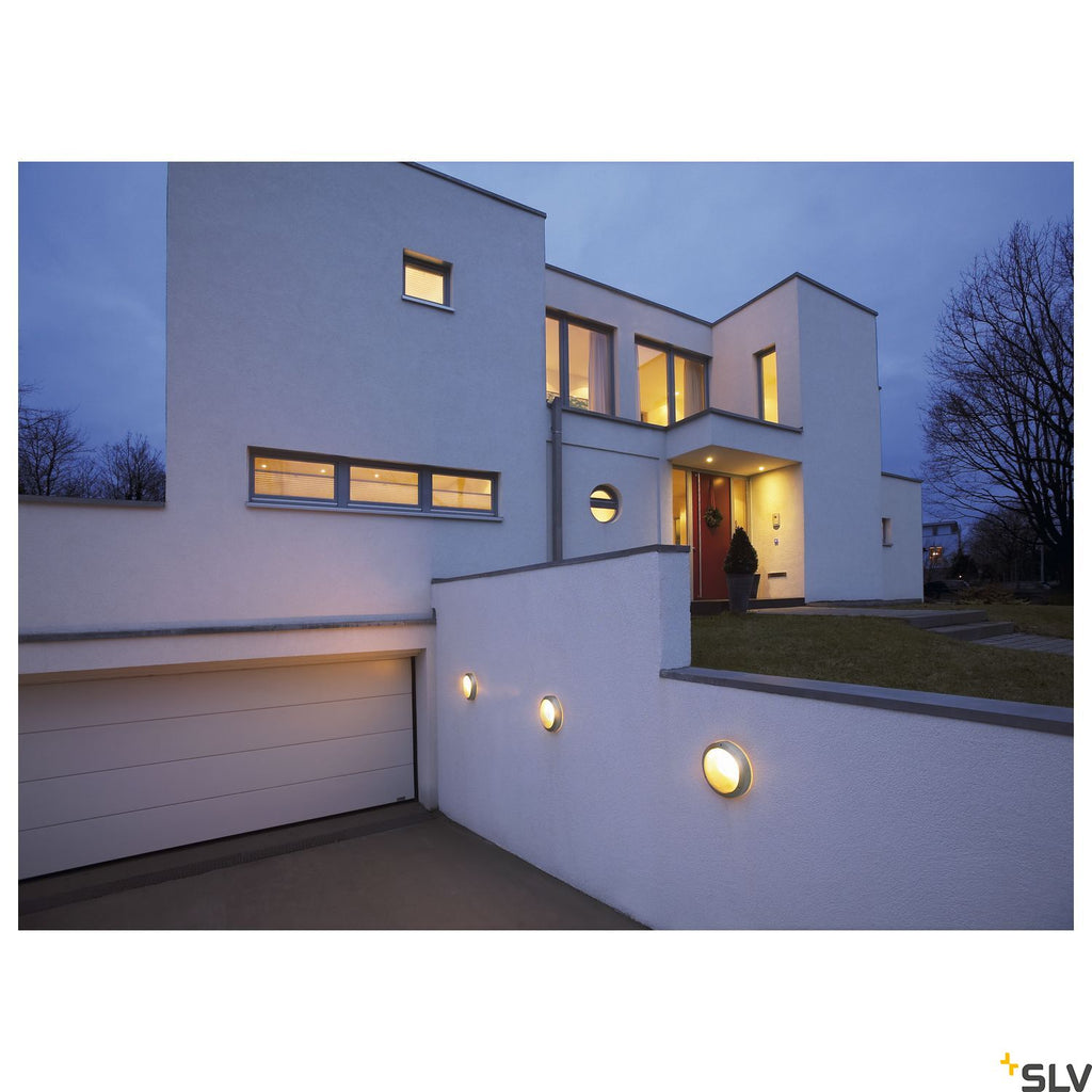 SLV BULAN wall and ceiling light, round, silver-grey, E14, max. 60W, frosted glass 229072