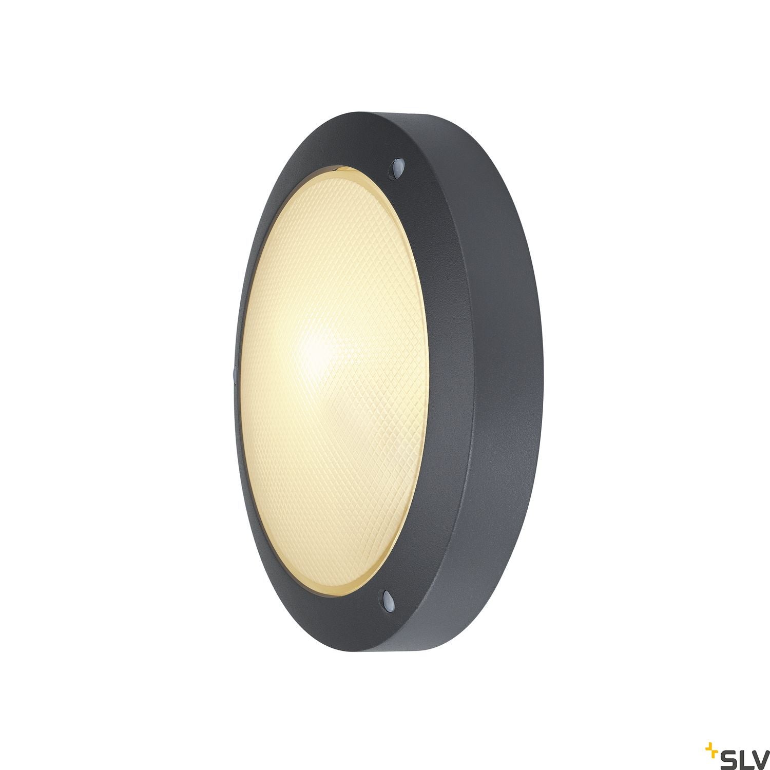 SLV BULAN wall and ceiling light, round, anthracite, E14, max. 60W, frosted glass 229075