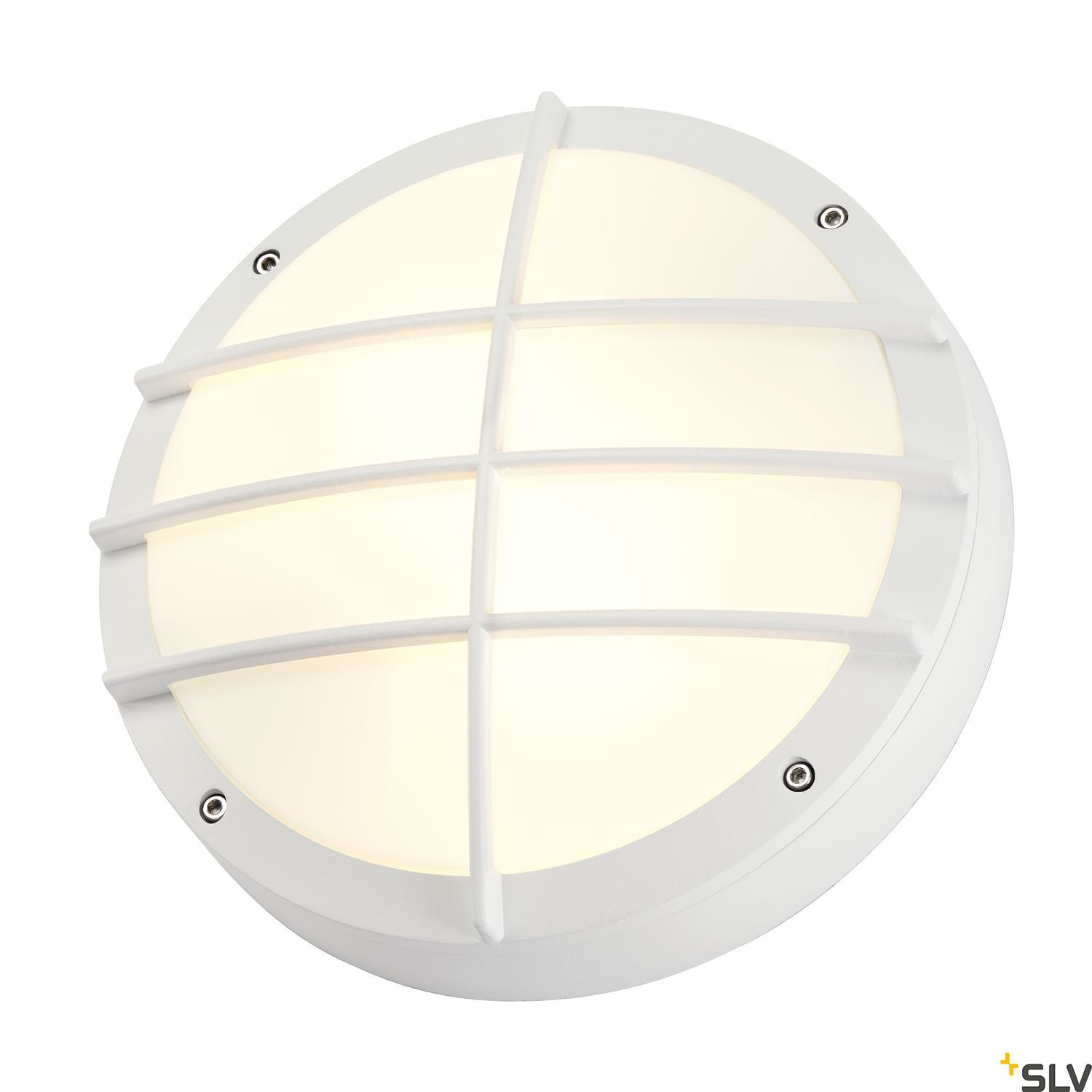 SLV BULAN GRID wall and ceiling light, round, white, E27, max. 2x 25W, PC cover 229081