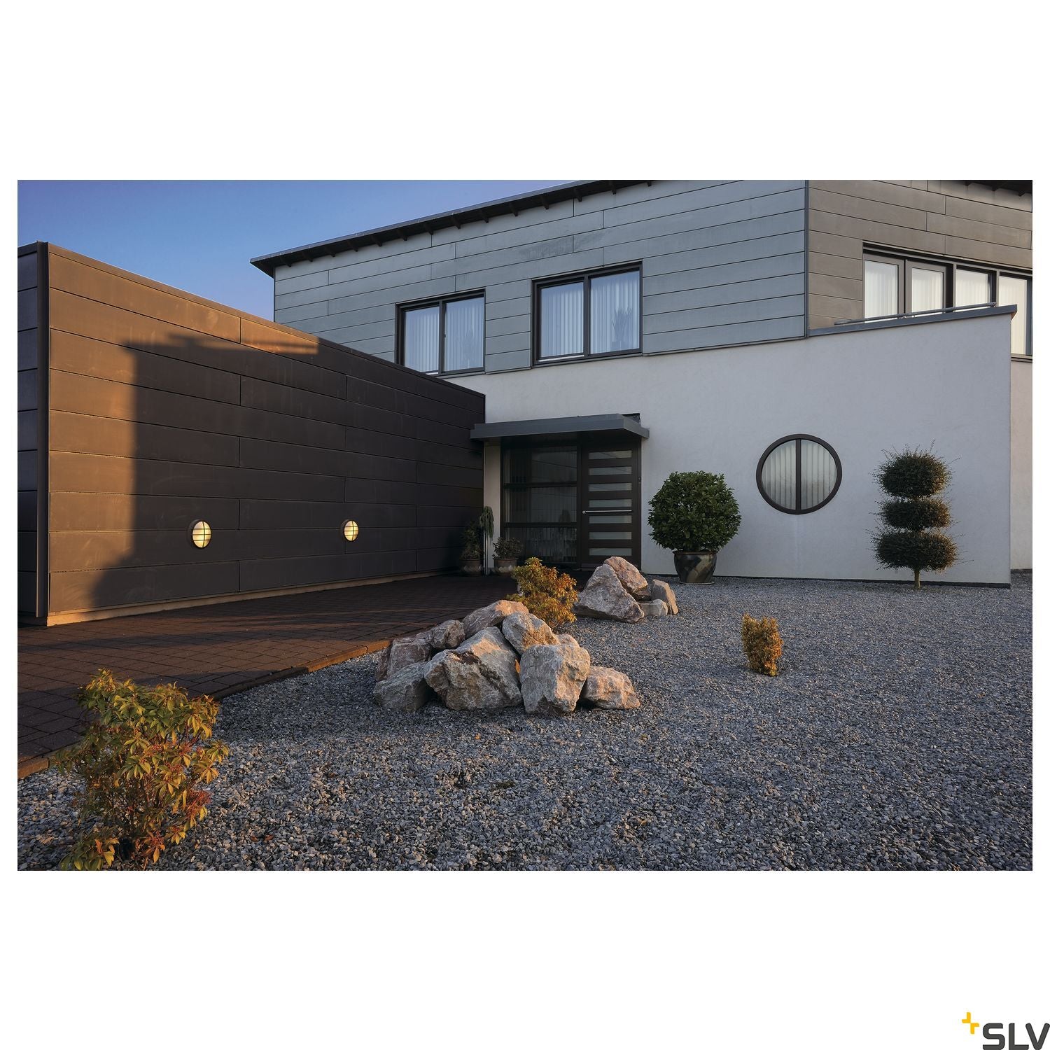SLV BULAN GRID wall and ceiling light, round, anthracite, E27, max. 2x 25W, PC cover 229085
