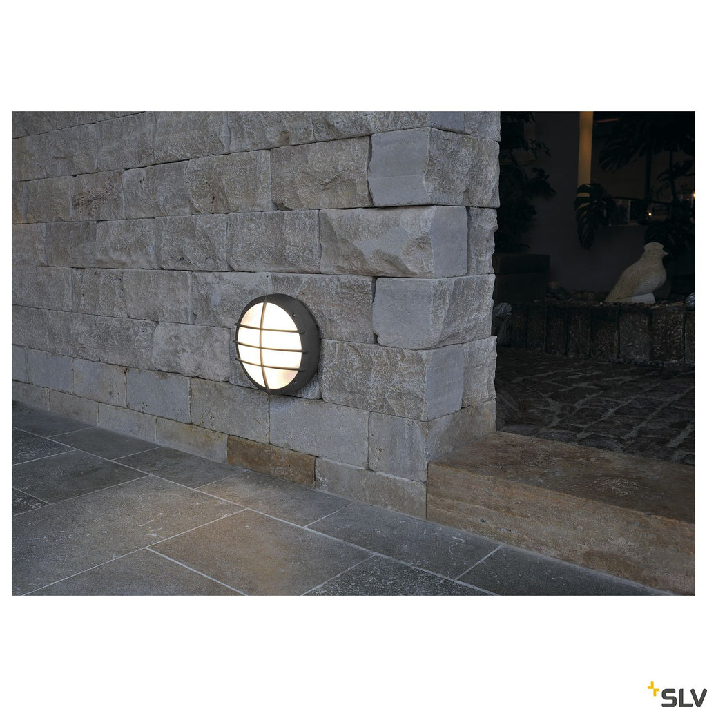 SLV BULAN GRID wall and ceiling light, round, anthracite, E27, max. 2x 25W, PC cover 229085