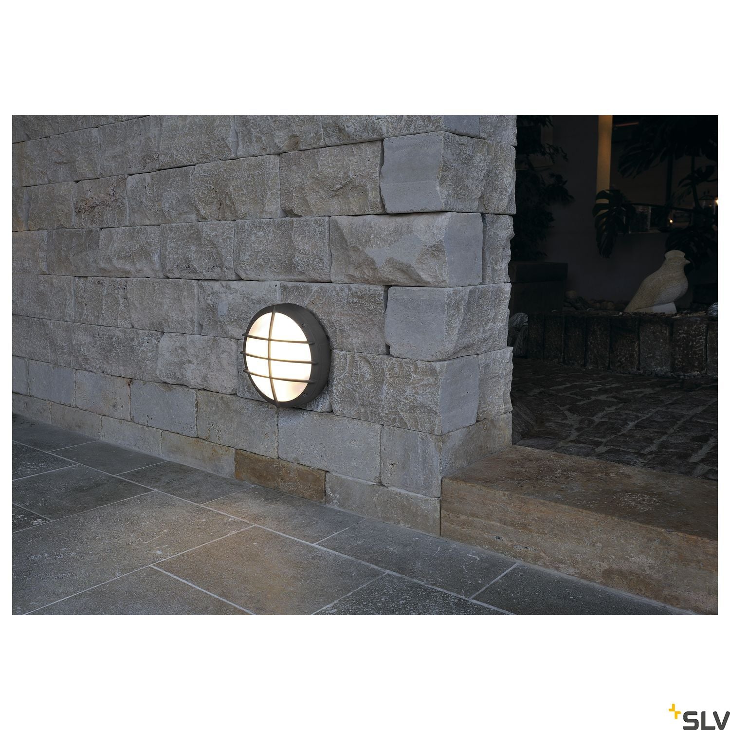 SLV BULAN GRID wall and ceiling light, round, anthracite, E27, max. 2x 25W, PC cover 229085
