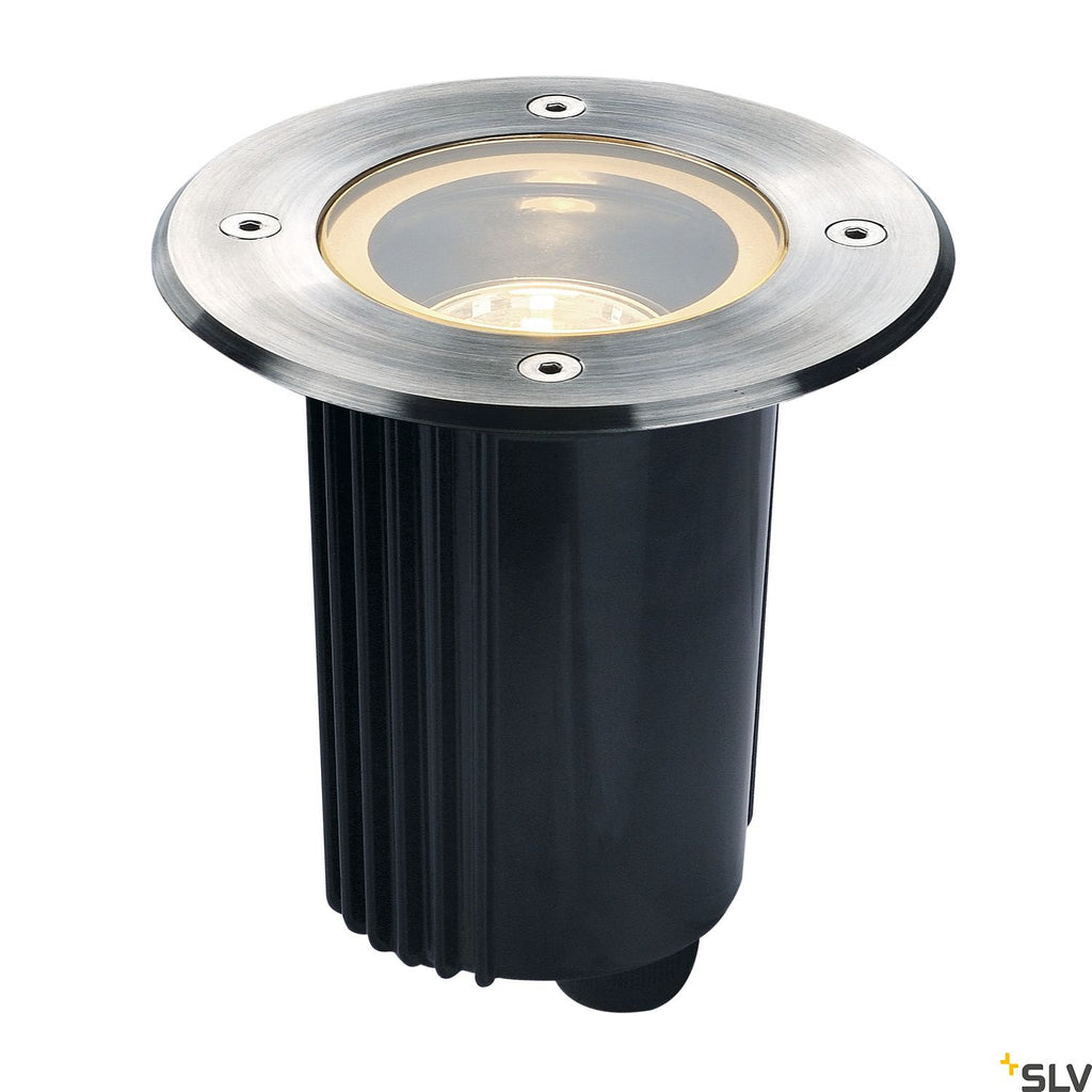 SLV DASAR 80 GU10 Driveway Light, round, stainless steel 316, max. 35W, IP67 229320
