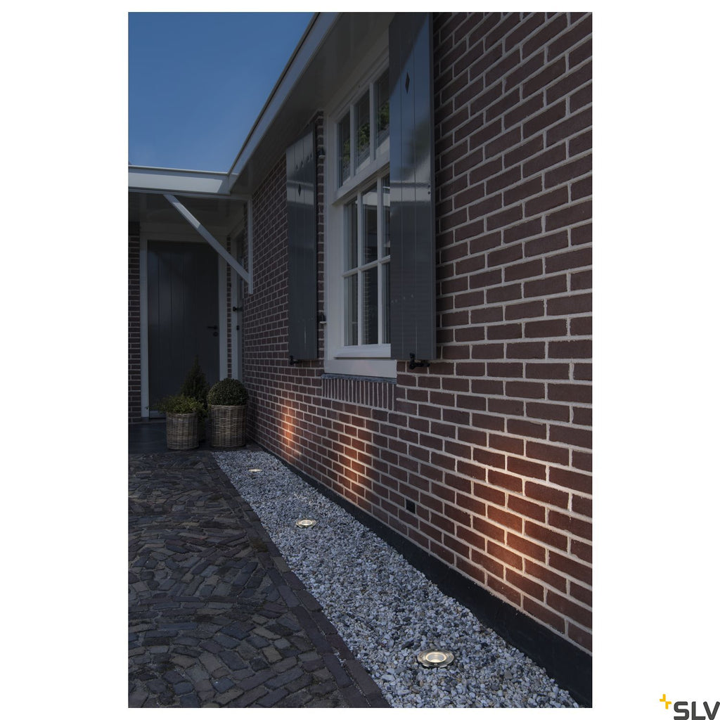 SLV DASAR 80 GU10 Driveway Light, round, stainless steel 316, max. 35W, IP67 229320