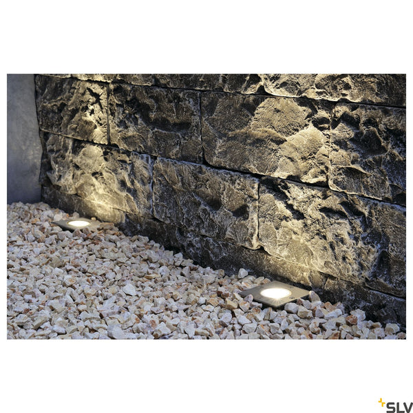 SLV DASAR 80 QPAR51 Driveway Light, square, stainless steel 316, max. 35W, IP67 229324