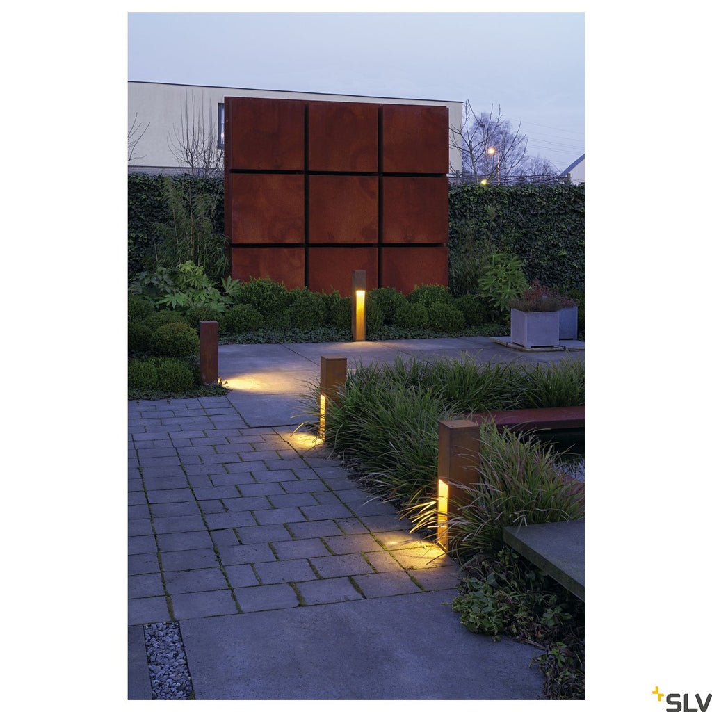 SLV RUSTY SLOT 50, rusted iron, E27 Energy Saver, max. 11W, IP44 229410