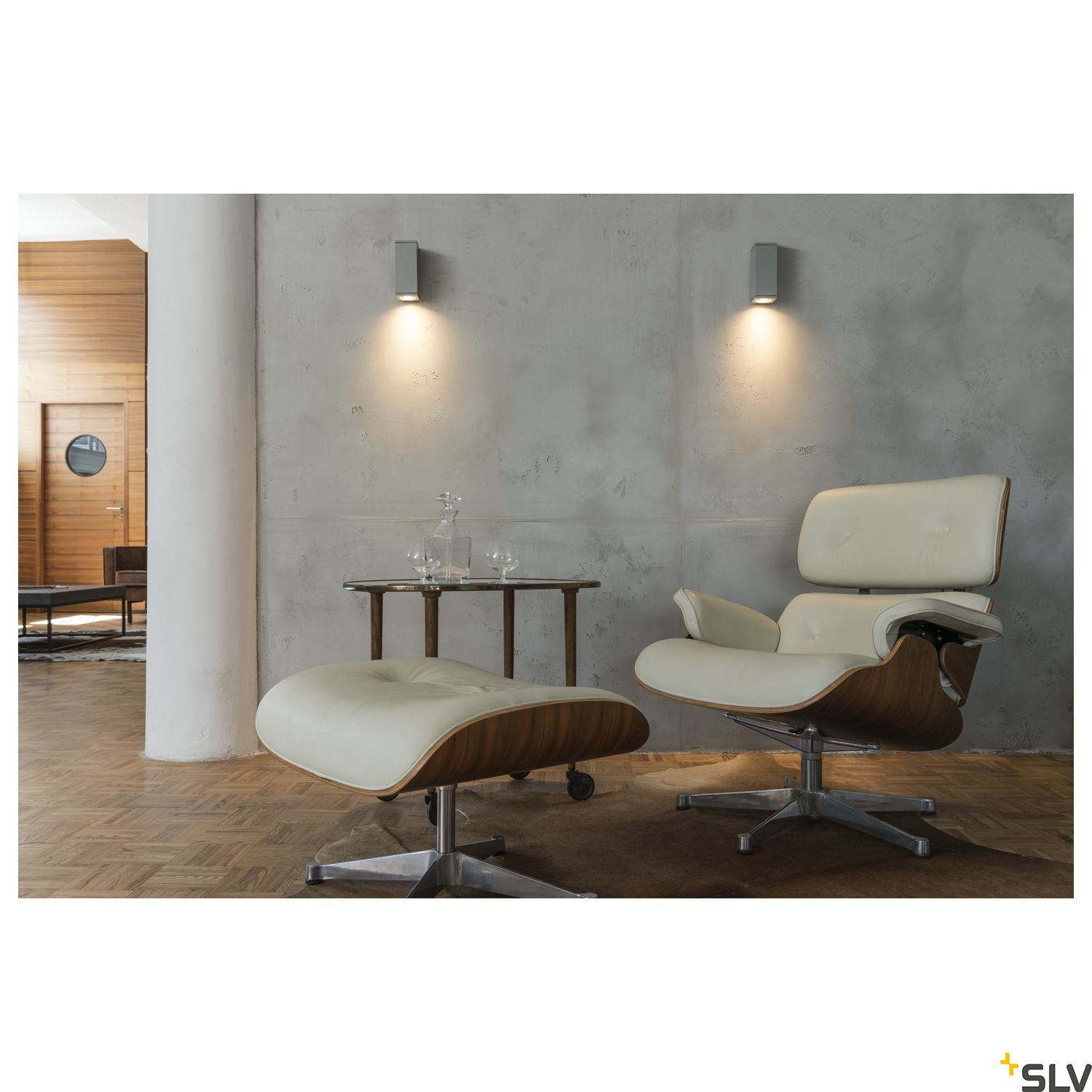 SLV THEO WALL OUT, wall light, square, silver-grey, GU10, max. 35W 229524