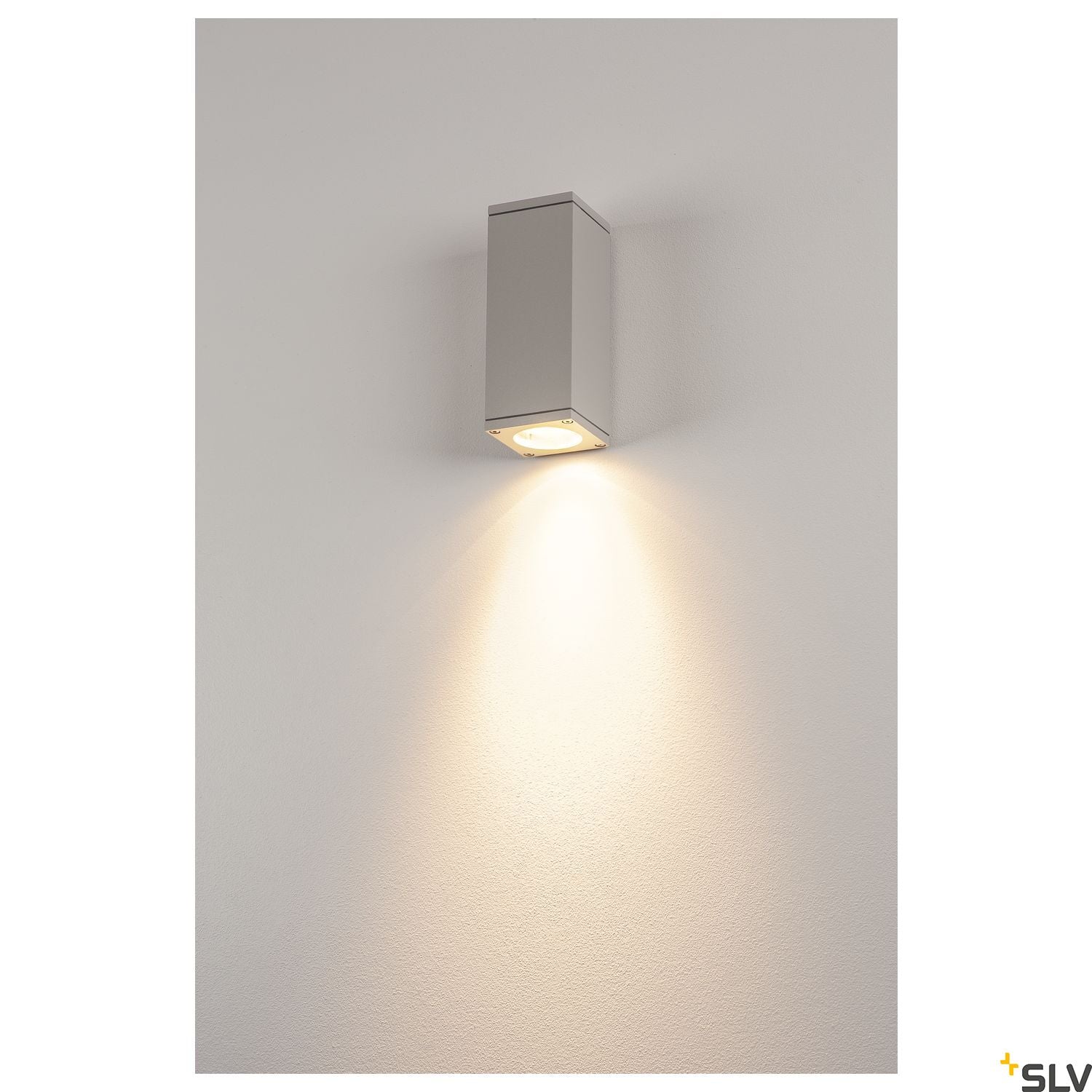 SLV THEO WALL OUT, wall light, square, silver-grey, GU10, max. 35W 229524