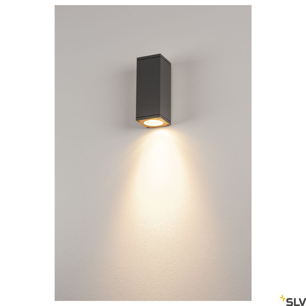 SLV THEO WALL OUT, wall light, square, anthracite, GU10, max. 35W 229525