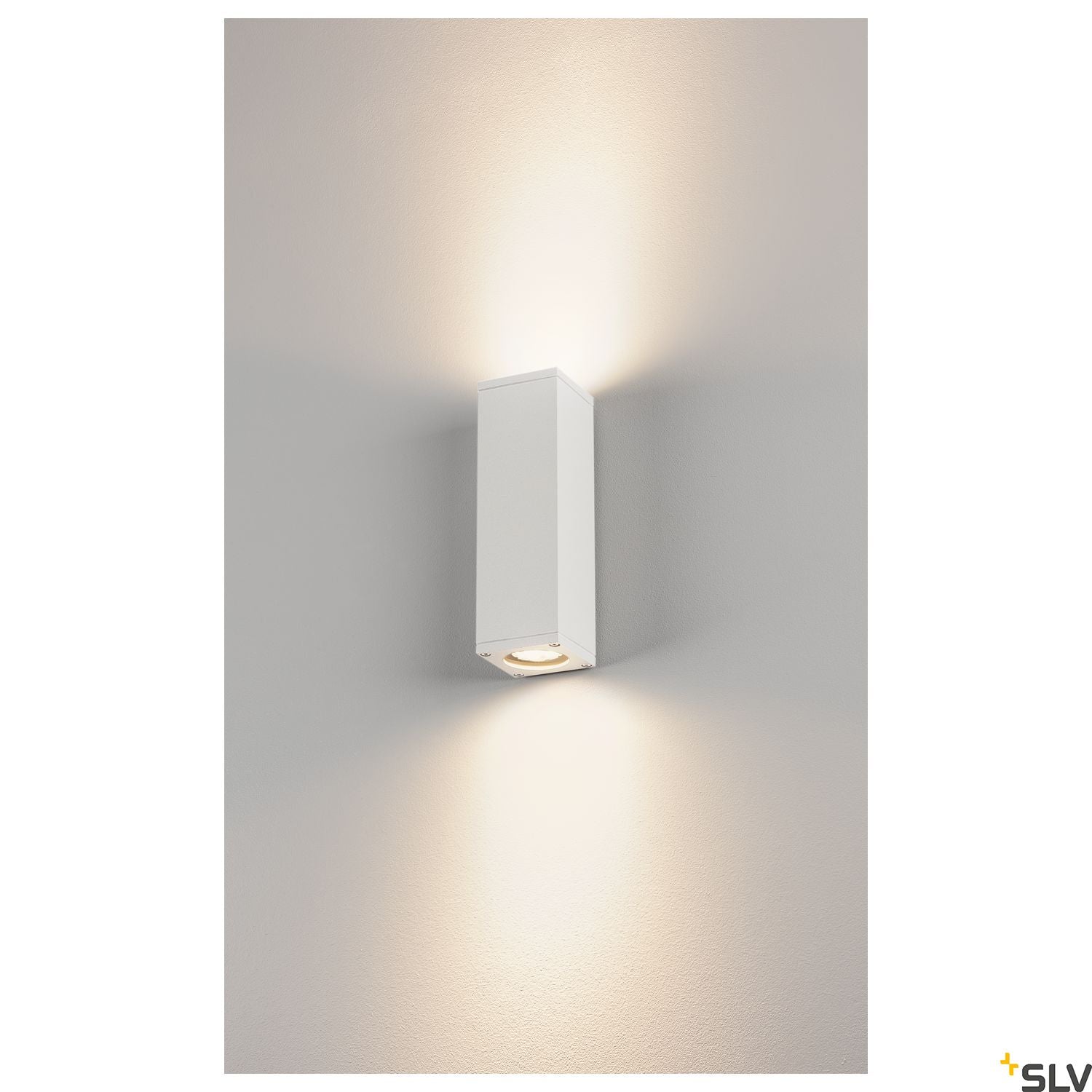 SLV THEO UP/DOWN OUT wall light, square, white, GU10, max. 2x35W 229531