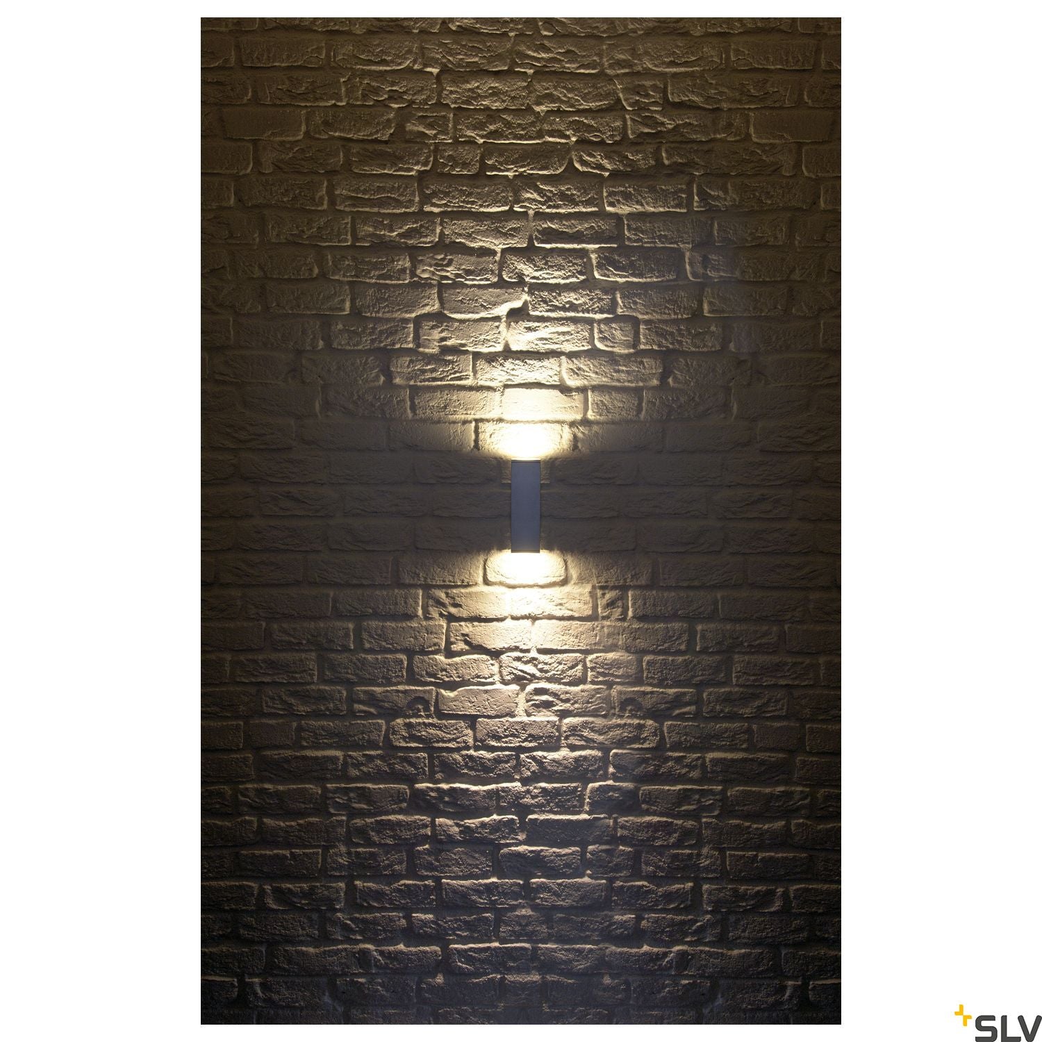 SLV THEO UP/DOWN OUT wall light, square, silver-grey GU10, max. 2x35W 229532
