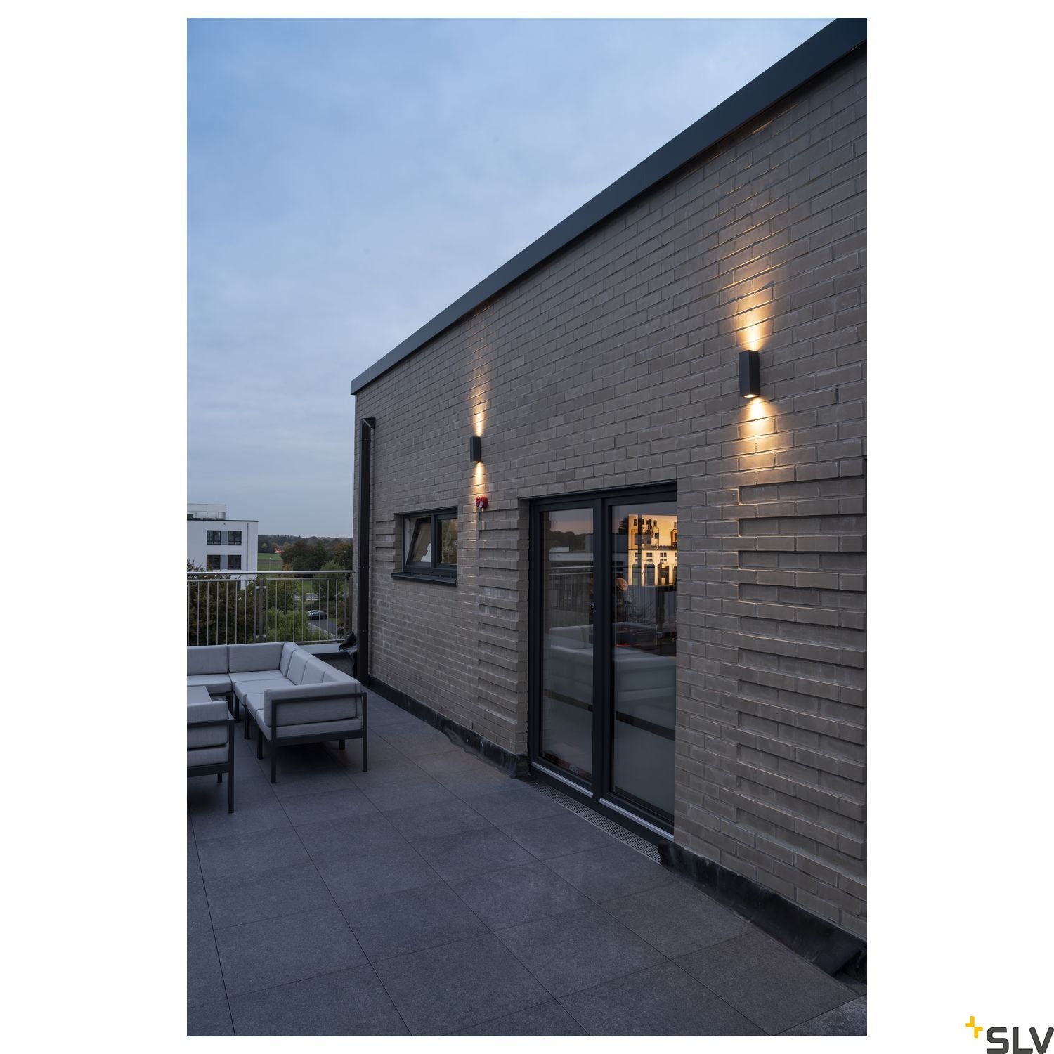 SLV THEO UP-DOWN OUT wall light, square, anthracite, GU10, max. 2x35W 229535