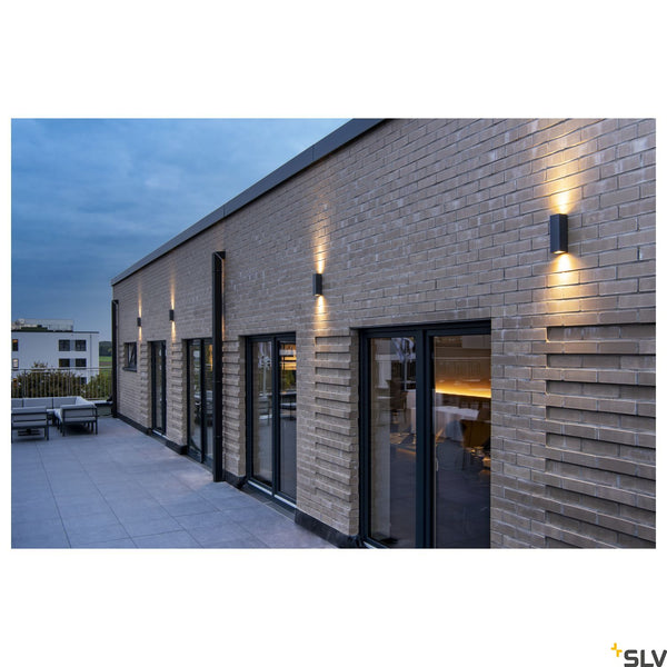 SLV THEO UP-DOWN OUT wall light, square, anthracite, GU10, max. 2x35W 229535