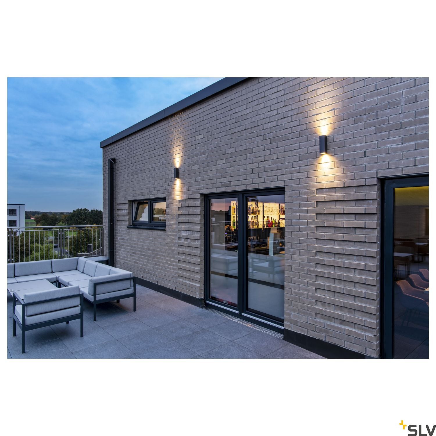 SLV THEO UP-DOWN OUT wall light, square, anthracite, GU10, max. 2x35W 229535