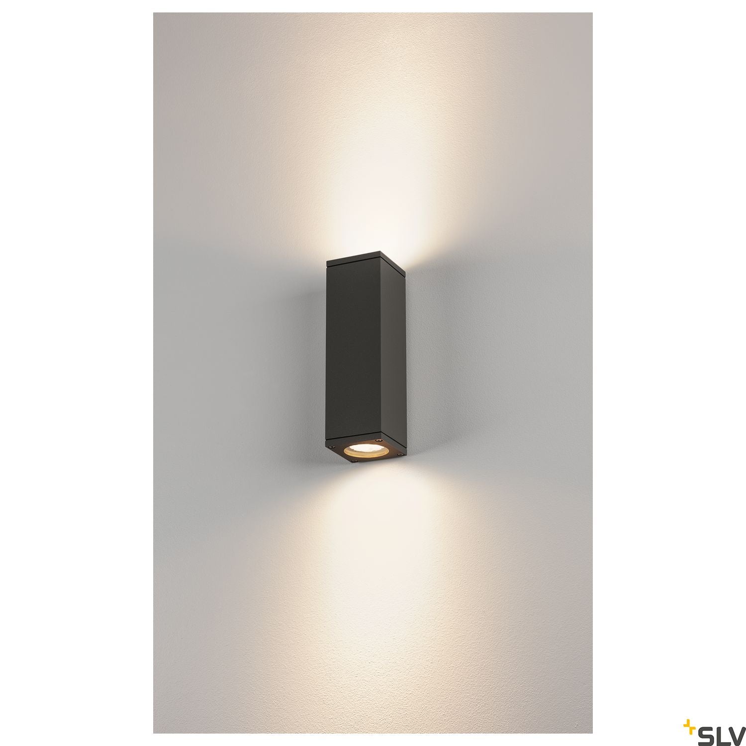 SLV THEO UP-DOWN OUT wall light, square, anthracite, GU10, max. 2x35W 229535