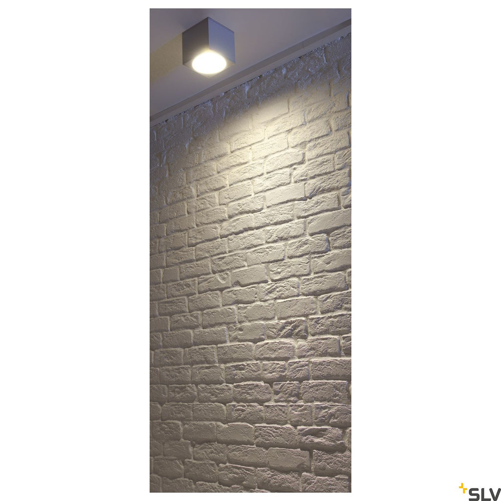 SLV BIG THEO CEILING OUT ceiling light, square, silver-grey, ES111, max. 75W 229554