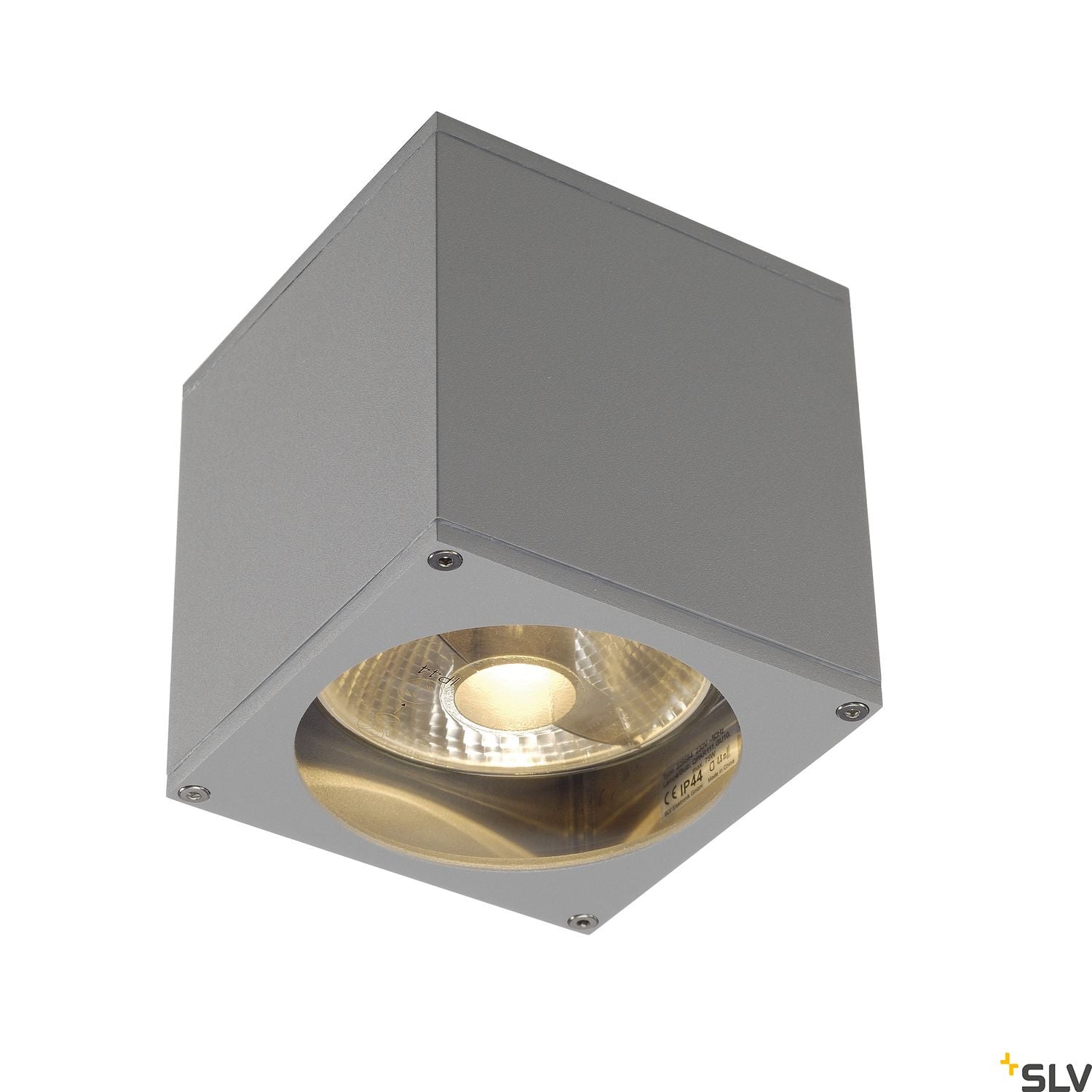 SLV BIG THEO WALL OUT wall light, square, silver-grey, ES111, max. 75W 229564
