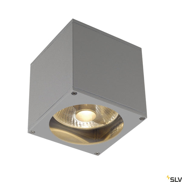 SLV BIG THEO WALL OUT wall light, square, silver-grey, ES111, max. 75W 229564