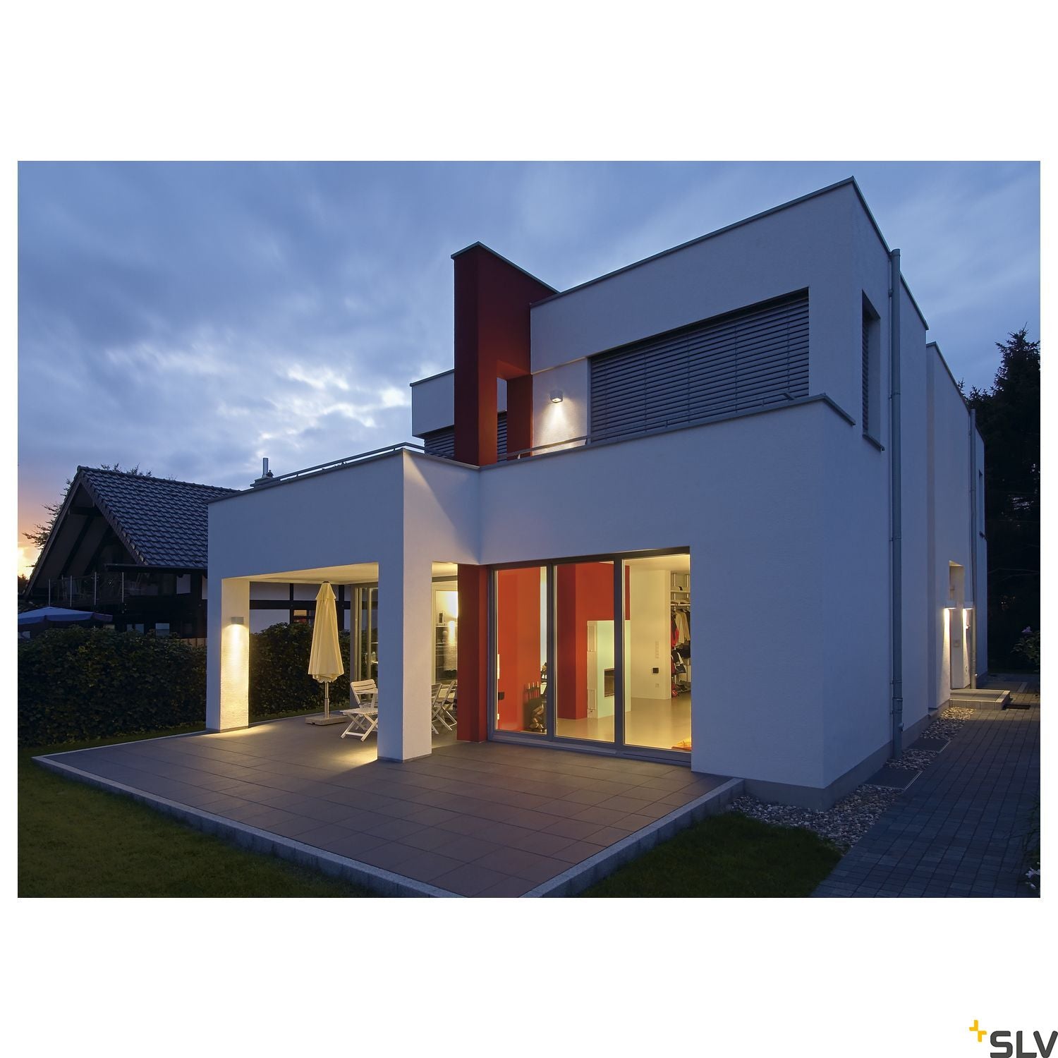 SLV BIG THEO WALL OUT wall light, square, silver-grey, ES111, max. 75W 229564
