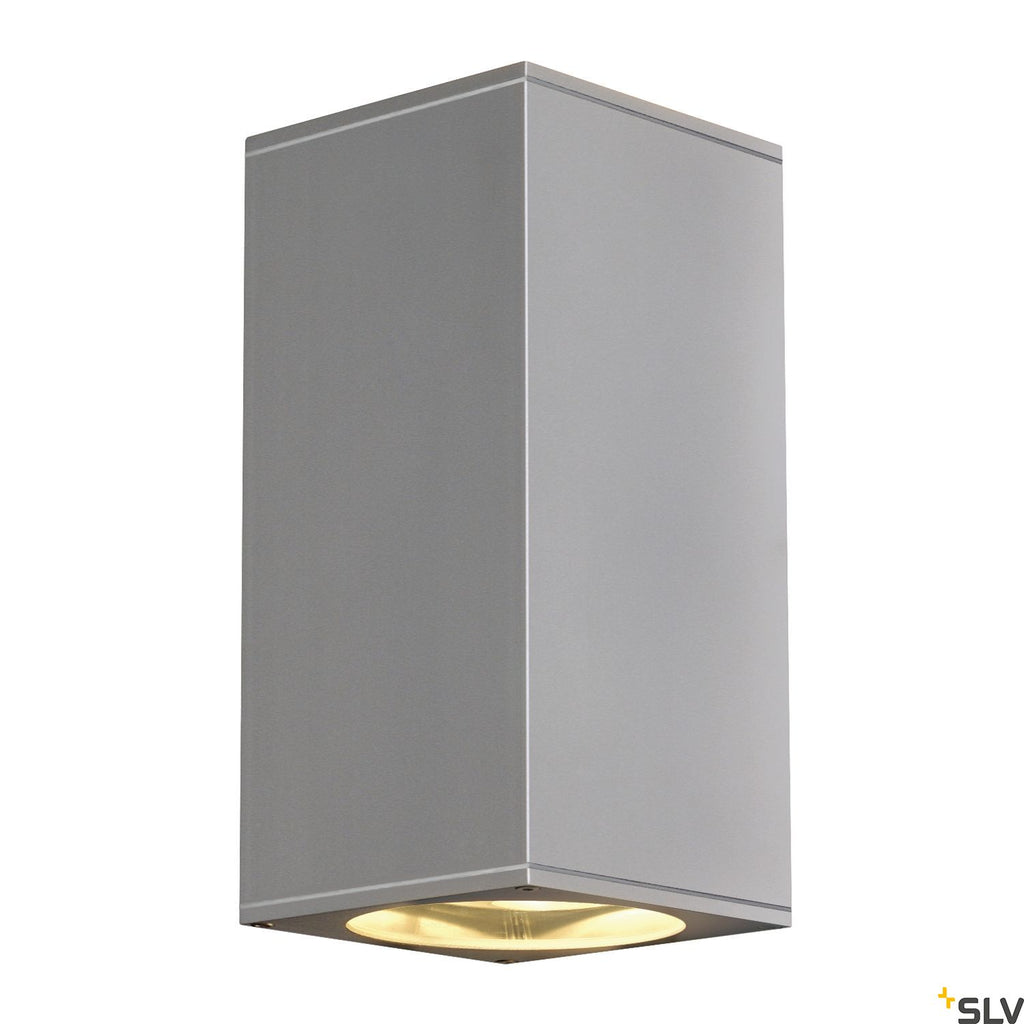 SLV BIG THEO UP/DOWN OUT wall light , square, silver-grey, ES111, max. 2x75W 229574